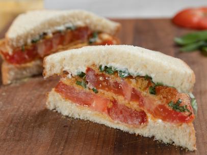 Close-up of Fried Red Tomato Sandwich