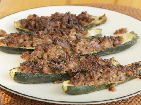 Pork Sausage Stuffed Zucchini