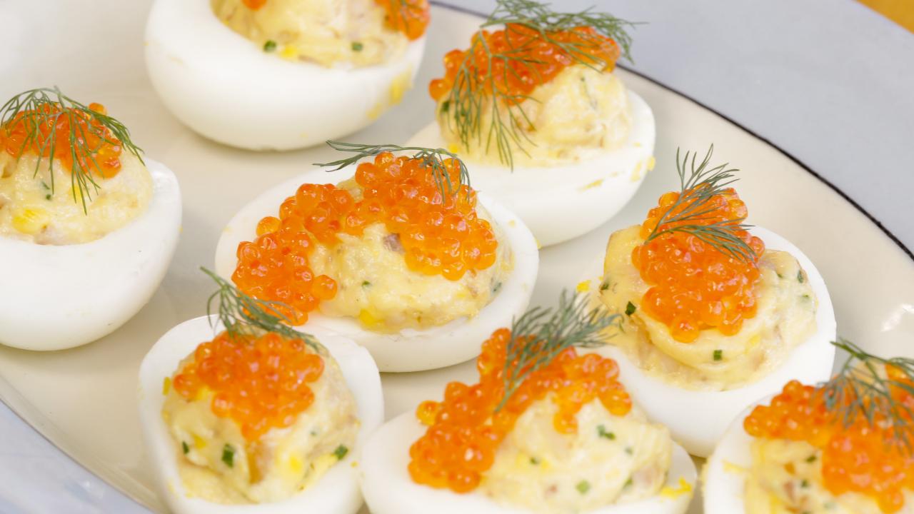 Smoked Trout Deviled Eggs