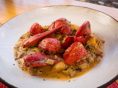 Chef Marc Murphy's Lobster Americaine, as seen on Guy's Ranch Kitchen, Season 2.