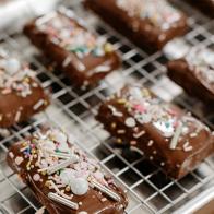 Host Molly Yeh's Mini Marzipan Candy Bars, as seen on Girl Meets Farm, Season 2.