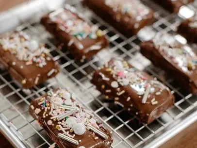 Host Molly Yeh's Mini Marzipan Candy Bars, as seen on Girl Meets Farm, Season 2.