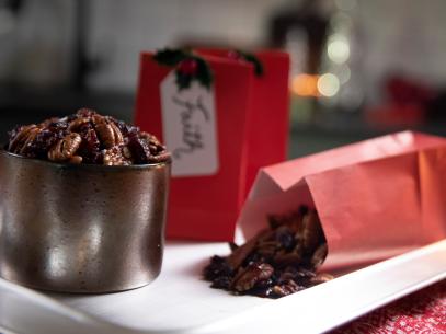 CJ’s Orange Cranberries and Rosemary Pecans, as seen on Martina's Table, Season 1.