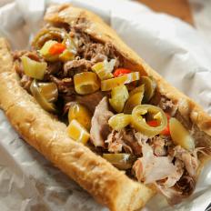 The Italian Beef as Served at Wrigleyville Grill in San Antonio, Texas, as seen on Diners, Drive-Ins and Dives, Season 29.