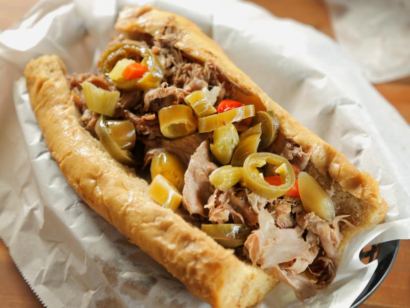 The Italian Beef as Served at Wrigleyville Grill in San Antonio, Texas, as seen on Diners, Drive-Ins and Dives, Season 29.
