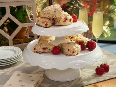 Strawberry and prosecco scones with sparkling lemon icing, as seen on The Kitchen, Season 19.