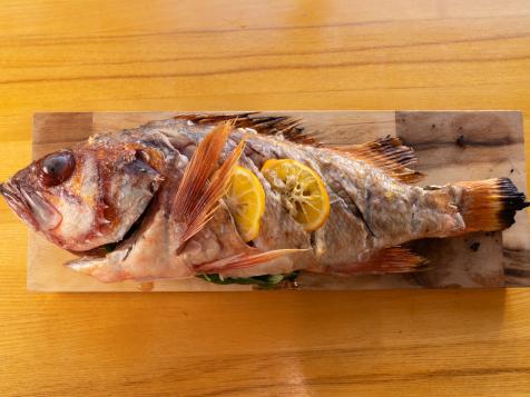 Whole Snapper with Pearl Onions and Chiles