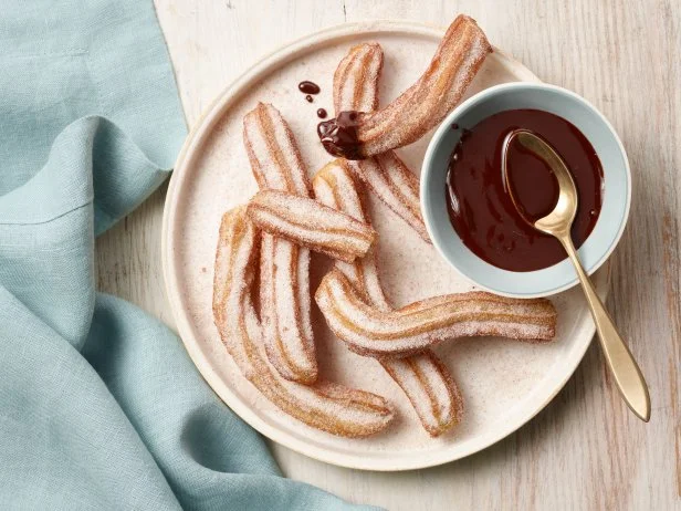 Food Network Kitchen’s Churros with Chocolate Sauce for NEW FNK, as seen on Food Network.