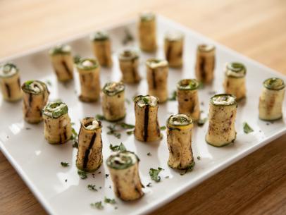 Close-up of Zucchini Rolls, as seen on The Pioneer Woman, Season 20.