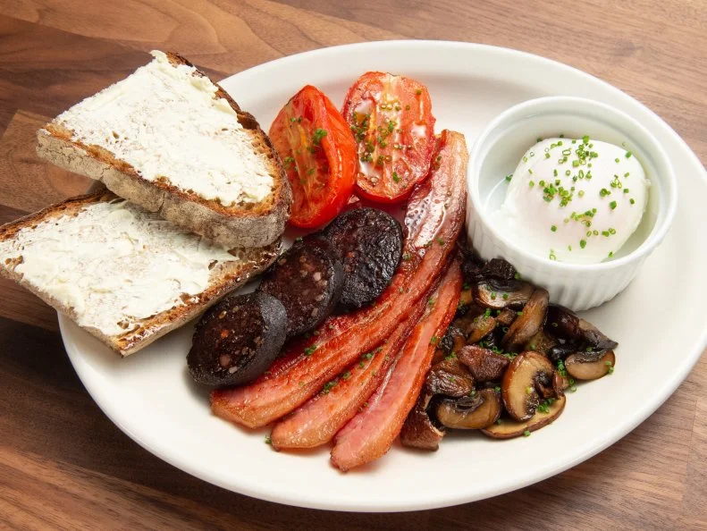 Host Anne Burrell's full English breakfast, as seen on Worst Cooks In America, Season 15.