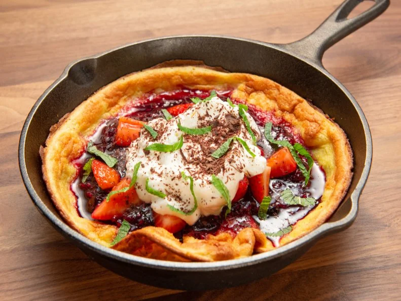 Host Anne Burrell's Japanese pancakes dish, as seen on Worst Cooks In America, Season 15.