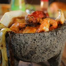 Molcajetes as Served at Taqueria Molcajetes in Santa Rosa, California, as seen on Diners, Drive-Ins and Dives, Season 29.