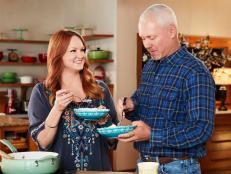 Host Ree Drummond with her guest Ladd Drummond, as seen on The Pioneer Woman, Season 21.