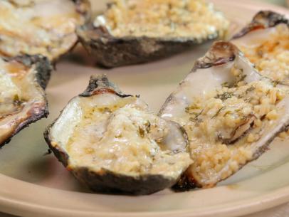 The Chargrilled Oysters as Served at Casamento's Restaurant in New Orleans, Louisiana, as seen on DDD Nation, Special.