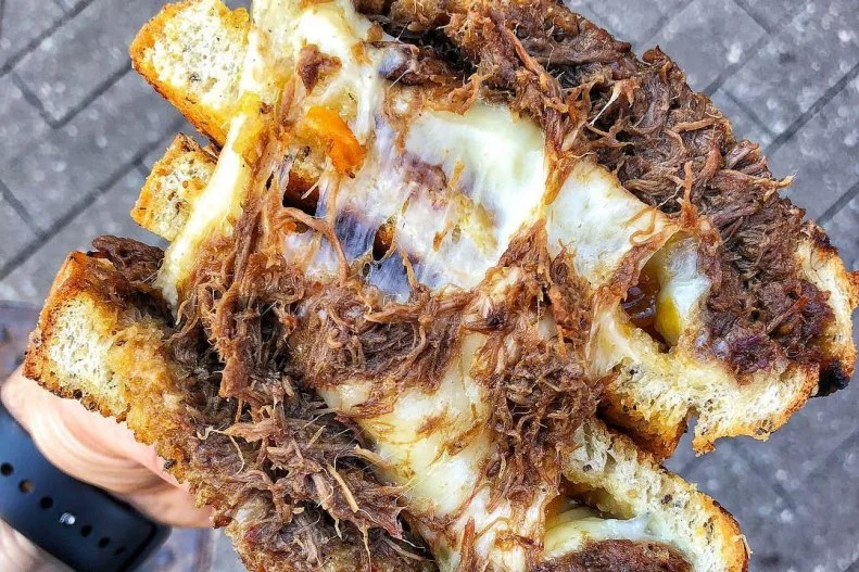 Each menu item at this Segerstrom Center for the Arts cafe is carefully curated and thoroughly delicious. The grilled cheese is a perfect example, with red wine-braised short ribs, melty GruyÃ¨re cheese and sweet apricot jam, all on toasted multigrain bread.