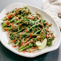Molly Yeh's Peanut Butter Broccolini, as seen on Girl Meets Farm, Season 2.