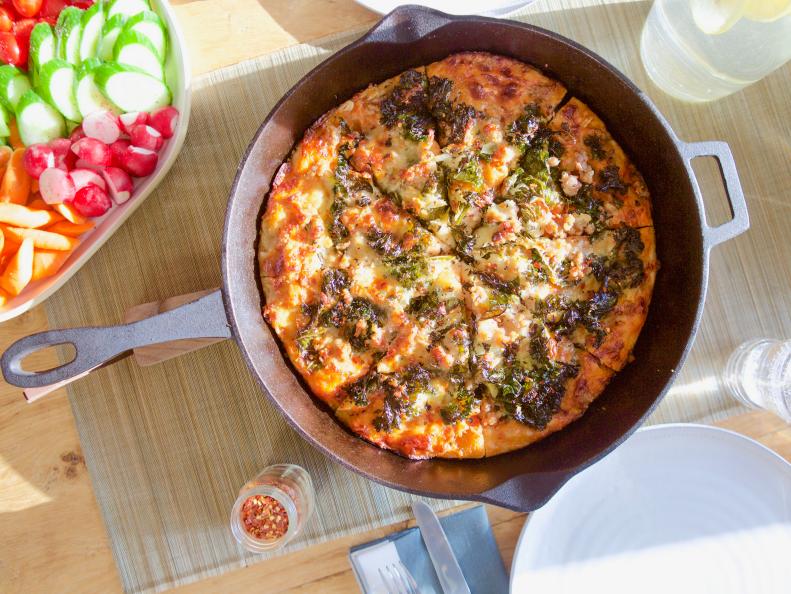 Molly Yeh's Sausage and Kale Pizza