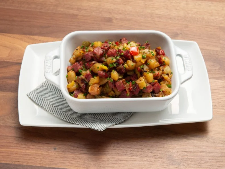 Host Anne Burrell's hash dish, as seen on Worst Cooks In America, Season 15.