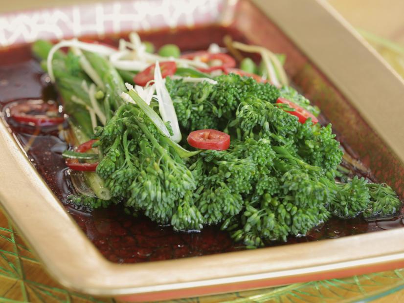 Aarti Sequeira - Sichuan Style Broccoli with Sizzling Ginger Garlic Oil, as seen on Guys Ranch Kitchen, Season 2.
