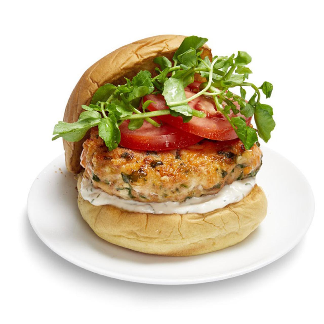 Blackened Wild Salmon Burger with Herb Aioli - Aqua Star