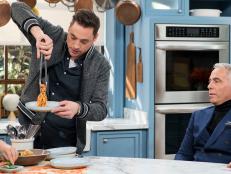 Jeff Mauro makes Thai Peanut "Swoodles" with Charred Shrimp, as seen on Food Network's The Kitchen