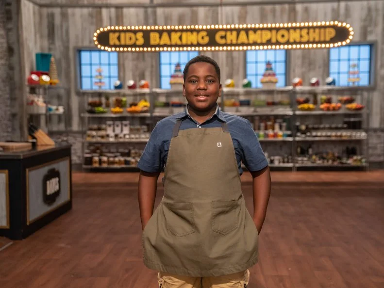 Contestant Gavin Crawford poses for a photo, as seen on Kids Baking Championship, Season 6.