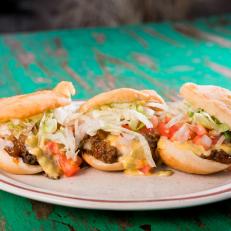 The Stuffed Sopaipilla Sliders with Billy's Spicy Beef at Sadies, as seen on The Grill Dads, Season 1.