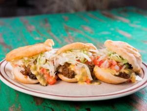 The Stuffed Sopaipilla Sliders with Billy's Spicy Beef at Sadies, as seen on The Grill Dads, Season 1.