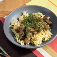 Co-host Geoffrey Zakarian's dish Beef Stroganoff, as seen on The Kitchen, Season 16.