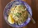 Close-up of Linguini with Clam Sauce, as seen on The Pioneer Woman, Season 18.