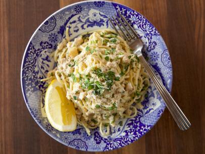 Close-up of Linguini with Clam Sauce, as seen on The Pioneer Woman, Season 18.