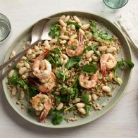 Debi Mazar and Gabriele Corcos' Shrimp, Watercress and Farro Salad, as seen on Food Network