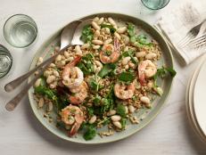 Cooking Channel serves up this Shrimp, Watercress and Farro Salad recipe from Debi Mazar and Gabriele Corcos plus many other recipes at CookingChannelTV.com