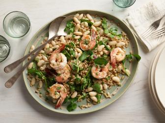 Debi Mazar and Gabriele Corcos' Shrimp, Watercress and Farro Salad, as seen on Food Network
