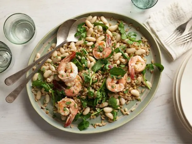 Shrimp, Watercress and Farro Salad Recipe | Food Network