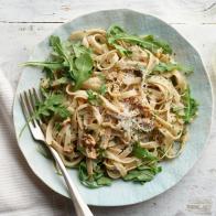 Ellie Krieger's Fettuccini with Walnuts and Parsley, as seen on Healthy Appetite with Ellie Krieger, Myth Busting.
