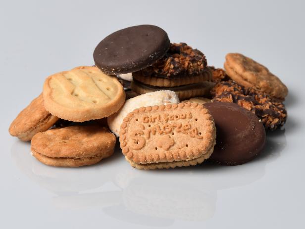 WASHINGTON, DC - JANUARY 11:
The seven Girl Scout cookies available are  the newest, Girl Scout S'mores, Samoas, Do-si-dos, Tagalongs, Trefoils, Savannah Smiles and top seller Thin Mints photographed January 11, 2017 in Washington, DC. (Photo by Katherine Frey/The Washington Post via Getty Images)