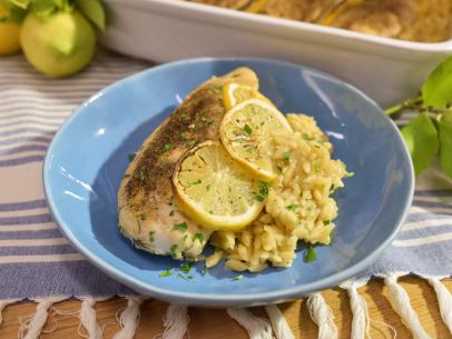 Jeff Mauro makes a Greek Lemon Chicken and Orzo Casserole, as seen on Food Network's The Kitchen