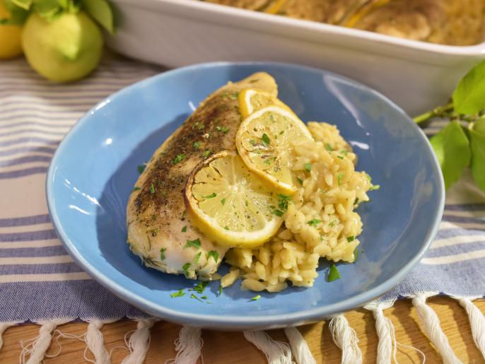 Greek Lemon Chicken and Orzo Casserole Recipe Jeff Mauro Food Network