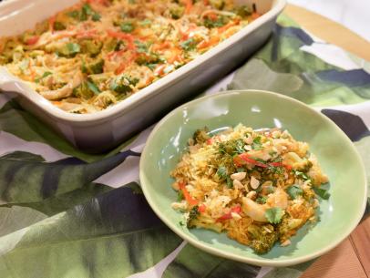 Katie Lee makes a Spicy Thai Red Curry Chicken Casserole, as seen on Food Network's The Kitchen