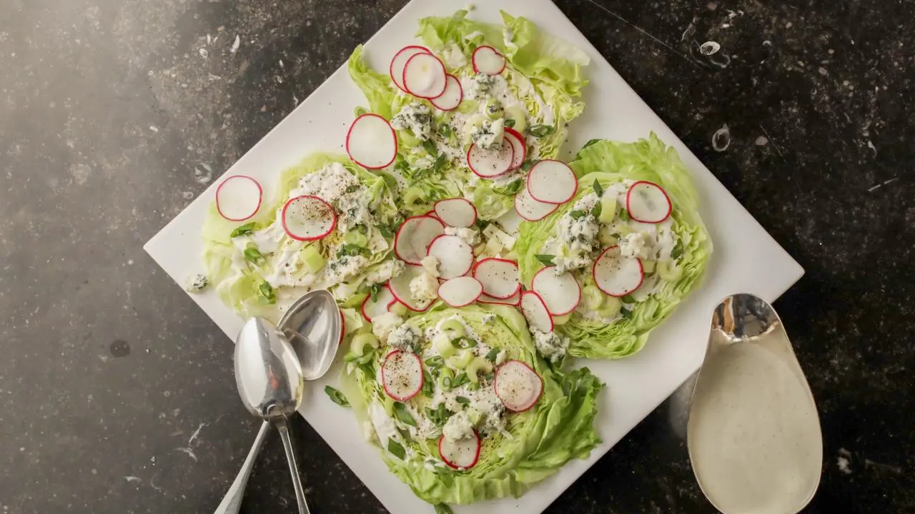 ina garten blue cheese dressing Crunchy Iceberg Salad with Creamy Floral dresses