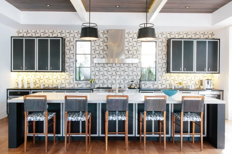 Kitchen With Graphic Accent Wall