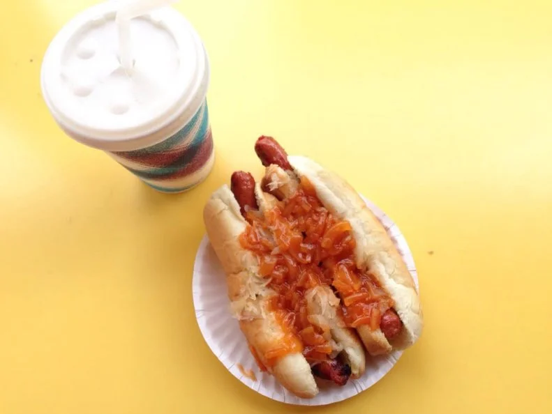 The infamous Recession Special at this fleet of 24-hour wiener vendors isn't what it used to be --  it's up to $4.95 for two hot dogs and a drink, from $1.95 in the '80's and '90's. But considering the cost of a single frank at most sidewalk carts, it's still one of the best deals going. Gray's remains amongst the top destinations in Manhattan for hot dogs, with namesake papaya juice as a key refresher on hot summer days.