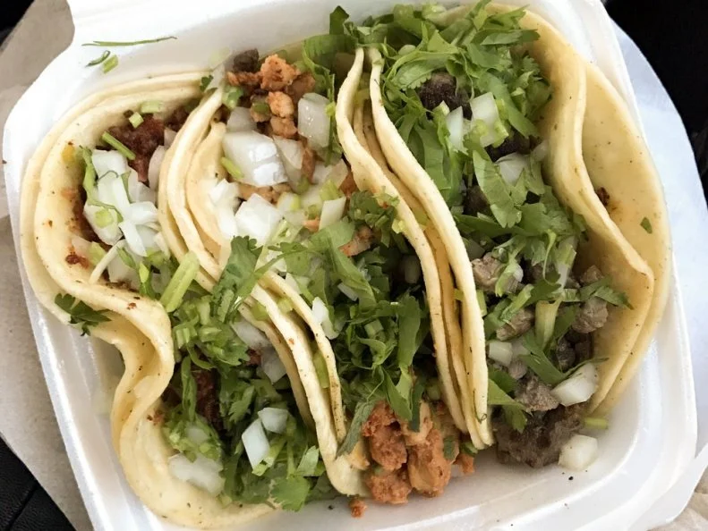 Regularly hailed as the best tacos in Sunset Park, Tacos El Bronco staffs two trucks and a restaurant to keep up with the demand from locals and culinary nomads to journey into Brooklyn for their fix. The restaurant serves small tacos for $1.75 or regulars for $2.75, garnished with whole, grilled cambray onions, and stuffed with off-the-beaten-path proteins, such as veal head, pork stomach, tripe, tongue or goat, along with fantastic spit-roasted al pastor.