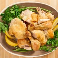 Chef Scott Conant breaks down a whole chicken in the Food Network Fantasy Kitchen, as seen on Food Network's The Kitchen
