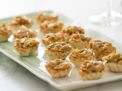Beauty of caramelized onions and goat cheese tartlets, as seen on Food Network’s Trisha’s Southern Kitchen Season 11