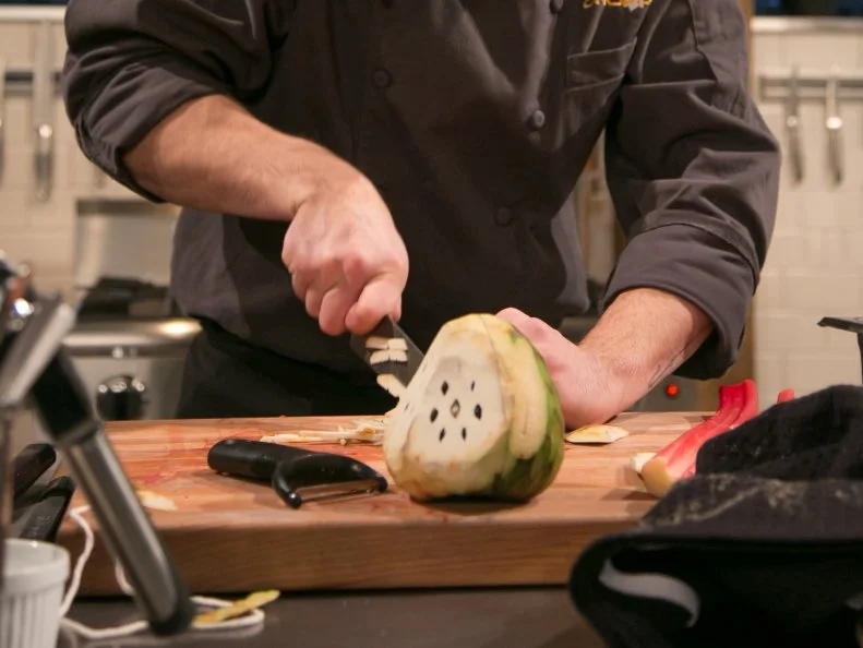 Chef Mike Slicing With Fruit Cross-Section
