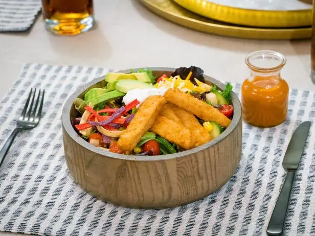 Southwestern Crispy Fish Taco Salad Recipe | Tregaye Fraser | Food Network