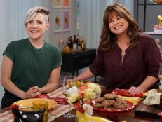 Host Valerie Bertinelli and Guest Hannah Hart as seen on Valerie's Home Cooking Why Did the Chicken Cross the Road? episode, season 8.