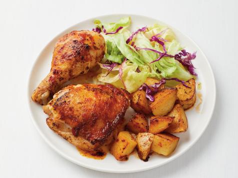 Spicy Lemon Roasted Chicken with Crispy Potatoes